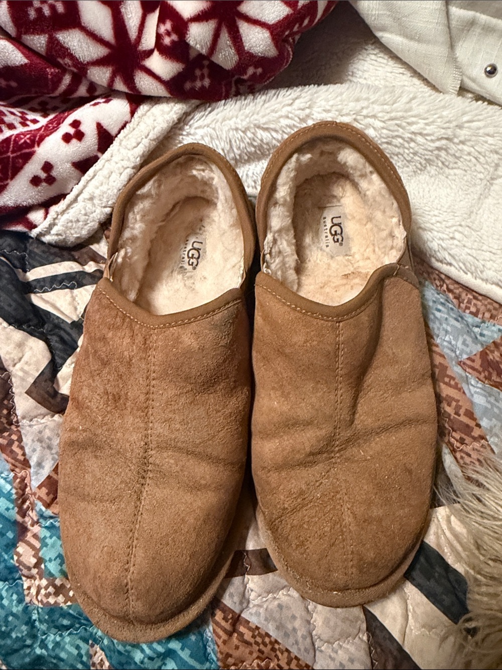 UGG Men's Slip-On Suede Loafers in Chestnut Brown